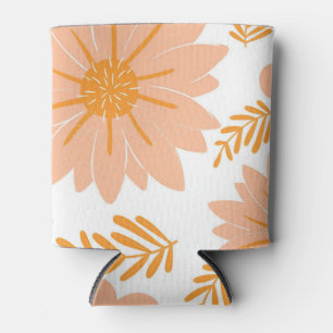 Enfriador De Latas Patrón de flor del Naranja de Fuzz de color rosa d