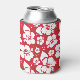 Enfriador De Latas Patrón de flores de Hibiscus
