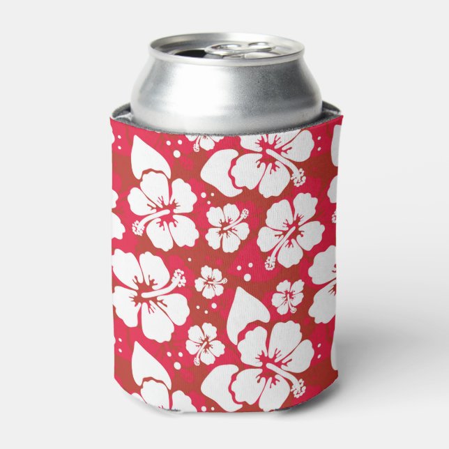 Enfriador De Latas Patrón de flores de Hibiscus (Lata Anverso)
