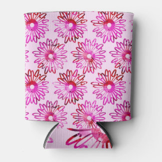 Enfriador De Latas Patrón de flores de verano de tinte