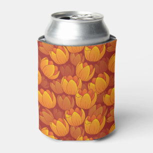 Enfriador De Latas Patrón de flores doradas