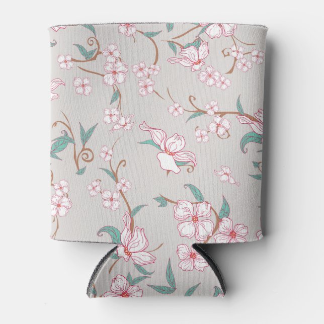 Enfriador De Latas Patrón de flores espeluznantes (Anverso)