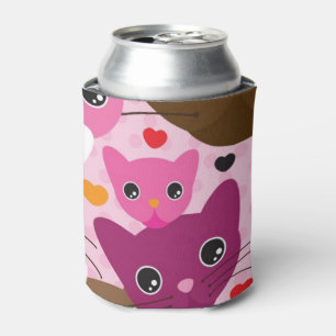 Enfriador De Latas patrón de fondo de gato lindo