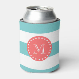 Enfriador De Latas Patrón de franjas blancas azules verde azuladas, m