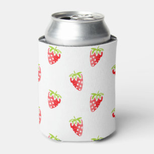 Enfriador De Latas Patrón de fresa acuarela