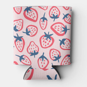 Enfriador De Latas Patrón de fresa, diseño sin costura.