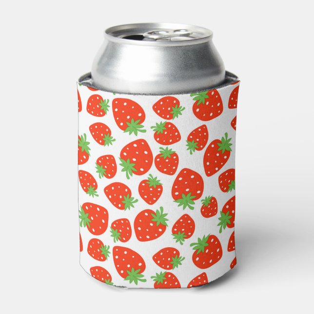 Enfriador De Latas Patrón de fresa roja colorida (Lata Anverso)