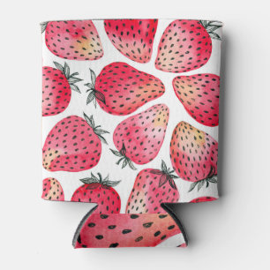 Enfriador De Latas Patrón de fresas acuáticas.