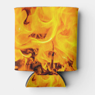 Enfriador De Latas Patrón De Fuego Y Flores