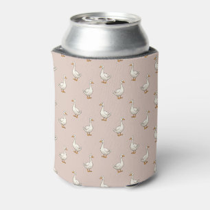 Enfriador De Latas Patrón de ganso blanco lindo