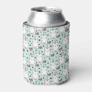 Enfriador De Latas Patrón de gato de unicornio dibujado a mano