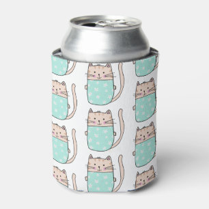 Enfriador De Latas Patrón de gato gatito minino