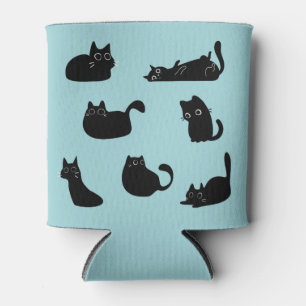 Enfriador De Latas Patrón de Gatos Negros