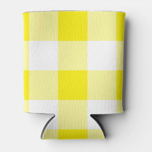 Enfriador De Latas Patrón de Gingham amarillo