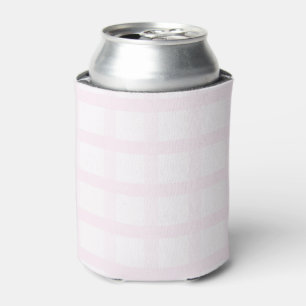 Enfriador De Latas Patrón de gingham rosa pastel y rosa cuarzo rosa