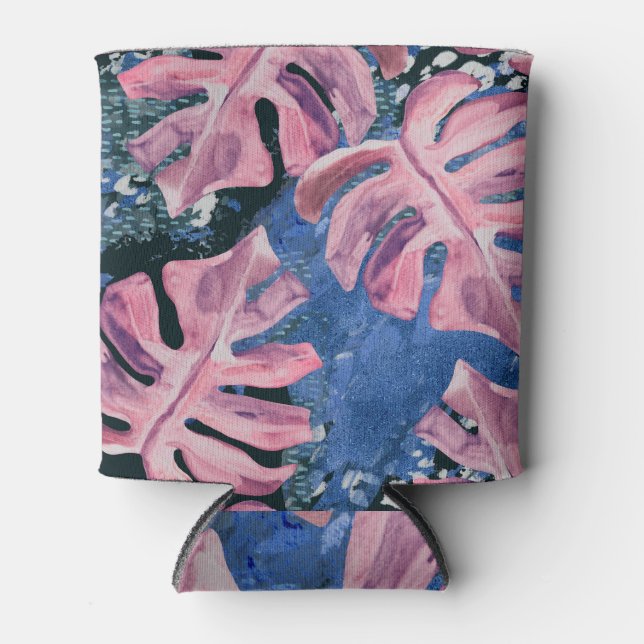 Enfriador De Latas Patrón de grifo tropical acuático de verano (Anverso)