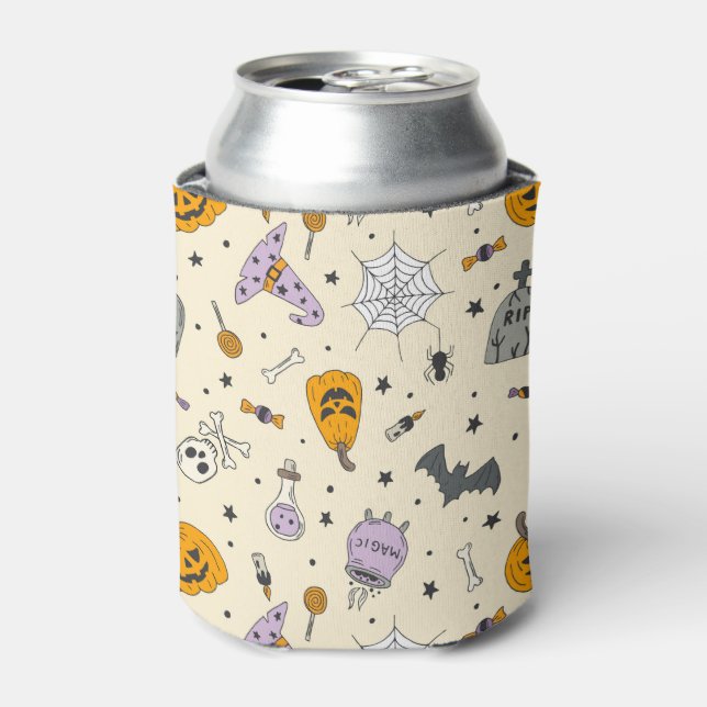 Enfriador De Latas Patrón de Halloween (Lata Anverso)