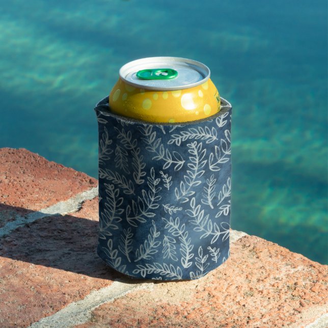 Enfriador De Latas Patrón de hojas de índigo azul (Piscina in situ)