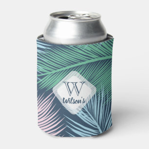 Enfriador De Latas patrón de hojas de palmera florales y tropicales p