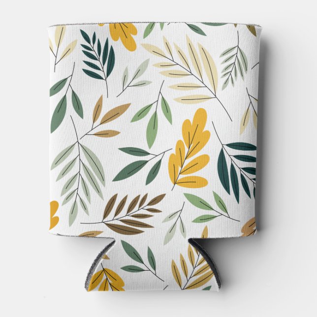 Enfriador De Latas Patrón de hojas otoñales (Anverso)