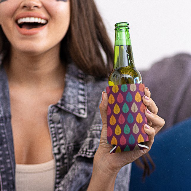 Enfriador De Latas Patrón de hojas otoñales (leaves can cooler)