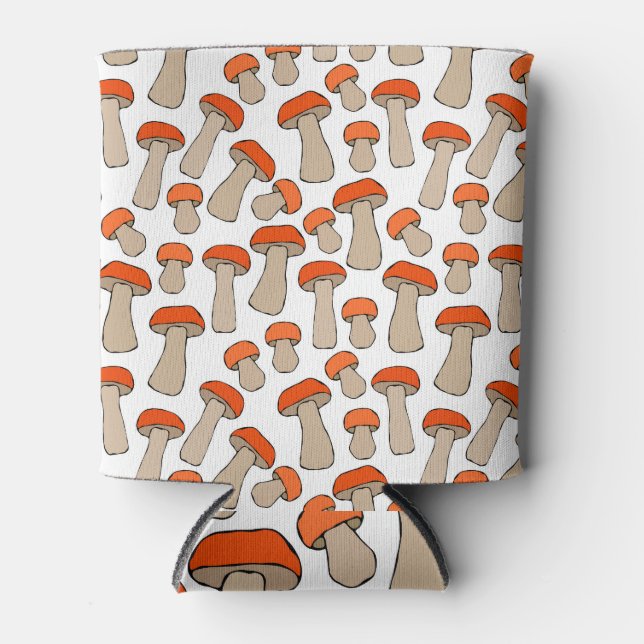 Enfriador De Latas Patrón de hongos Aspen del Naranja Rojo (Anverso)