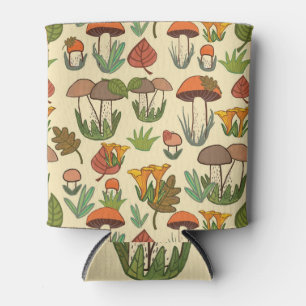 Enfriador De Latas Patrón de hongos: La Naturaleza Inspirada.