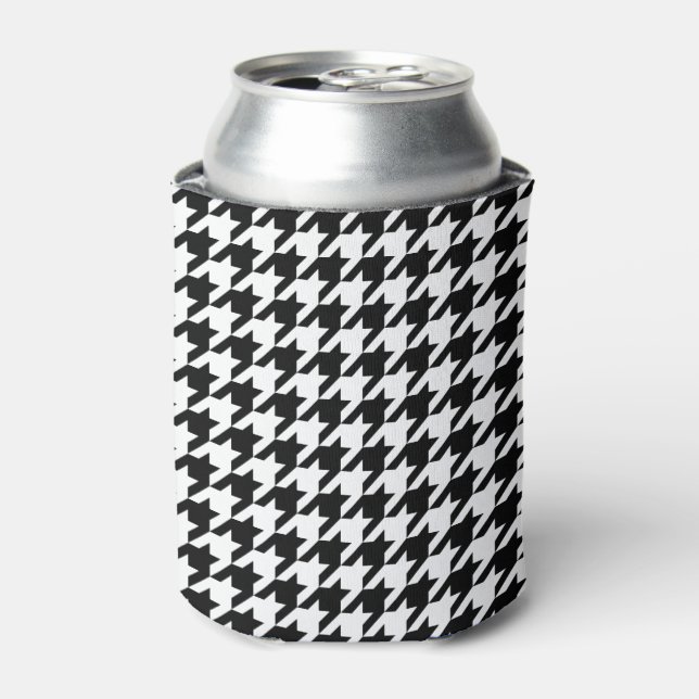 Enfriador De Latas Patrón de houndstap clásico Diseño de chequeo de d (Lata Anverso)