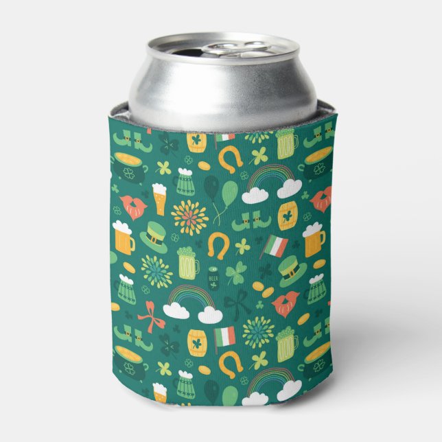 Enfriador De Latas Patrón de iconos irlandeses (Lata Anverso)