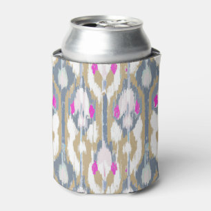 Enfriador De Latas Patrón de ikat geométrico tribal colorido