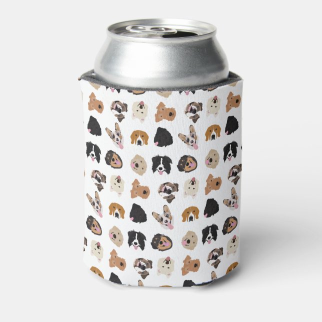 Enfriador De Latas Patrón de Ilustracion de cara de perro (Reverso de la lata)