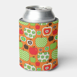 Enfriador De Latas Patrón de ilustracion de manzana corta