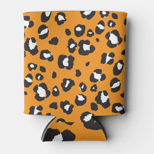 Enfriador De Latas Patrón de impresión de leopardo clásico (Anverso)