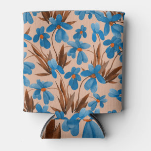 Enfriador De Latas Patrón de impresión de verano floral acuarela