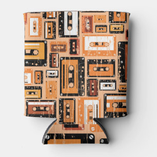 Enfriador De Latas Patrón de la cinta de cassette retro sin problemas