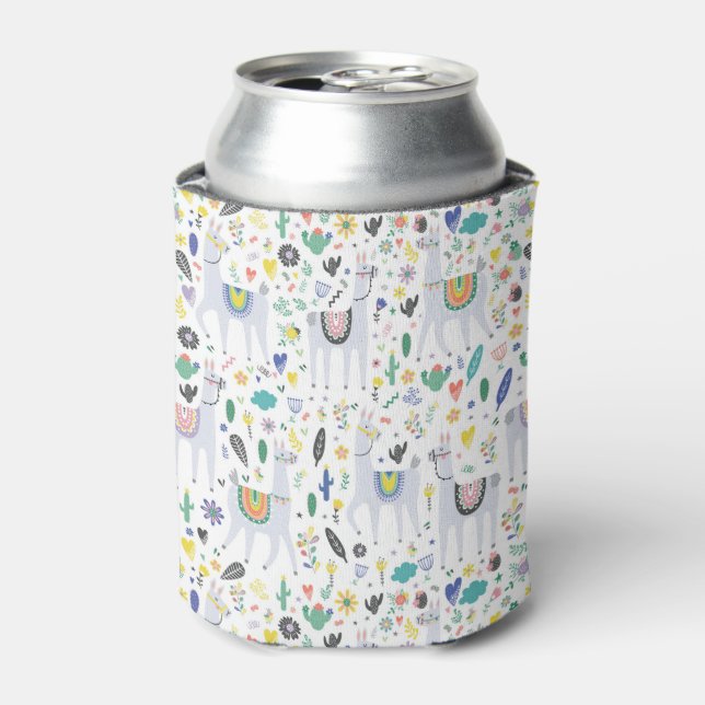 Enfriador De Latas Patrón de los Doodle Alpaca (Lata Anverso)
