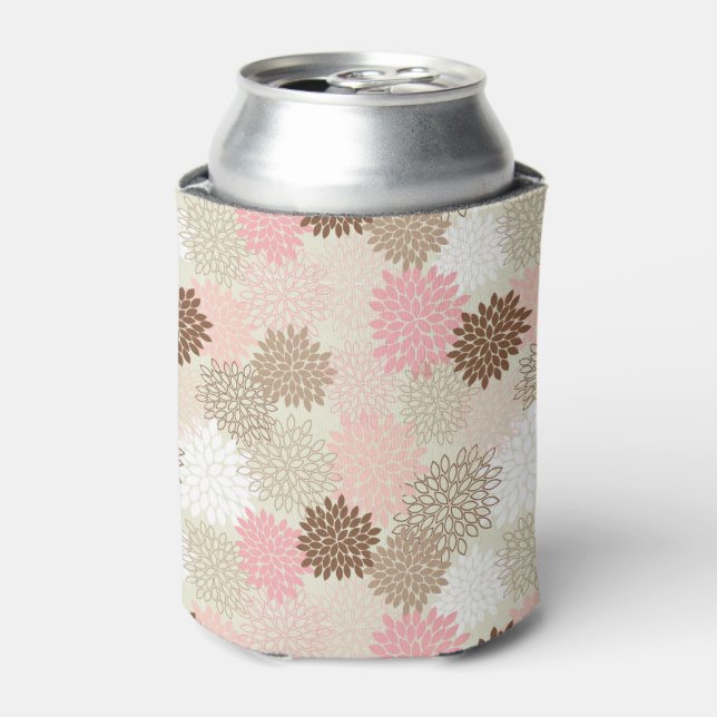 Enfriador De Latas Patrón De Mamá Rosa Y Marrón (Lata Anverso)