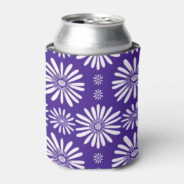 Enfriador De Latas Patrón de margarita Refrigerador de bebidas blanco (Lata Anverso)