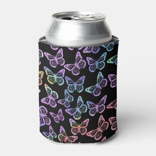 Enfriador De Latas Patrón de mariposa negra de bonito Girona Irlandés (Lata Anverso)