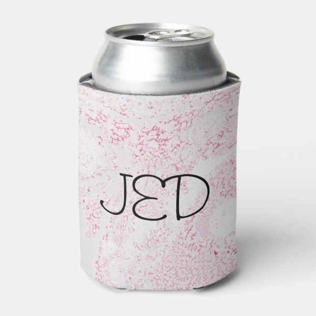 Enfriador De Latas Patrón de mármol rosa y blanco (Lata Anverso)