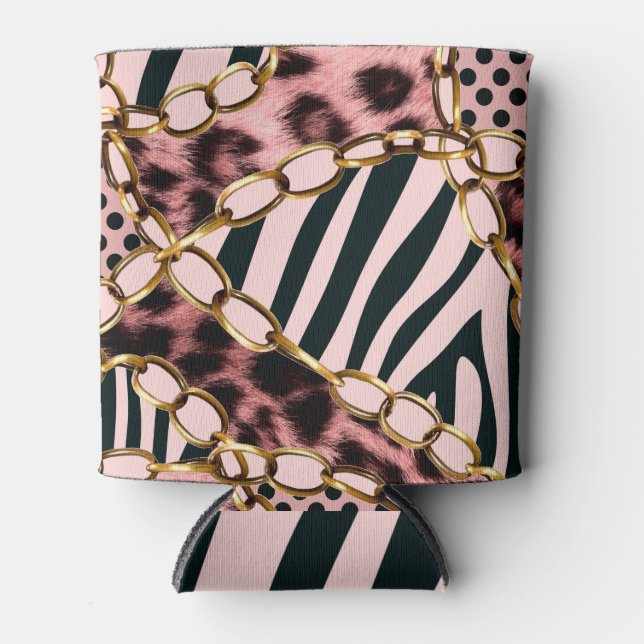 Enfriador De Latas Patrón de moda de impresión de animales leopardos (Anverso)