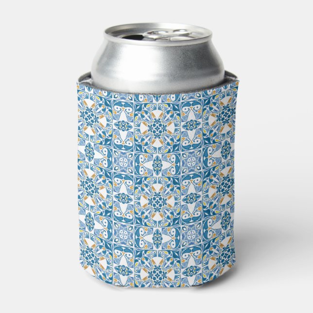 Enfriador De Latas Patrón de mosaico portugués (Lata Anverso)