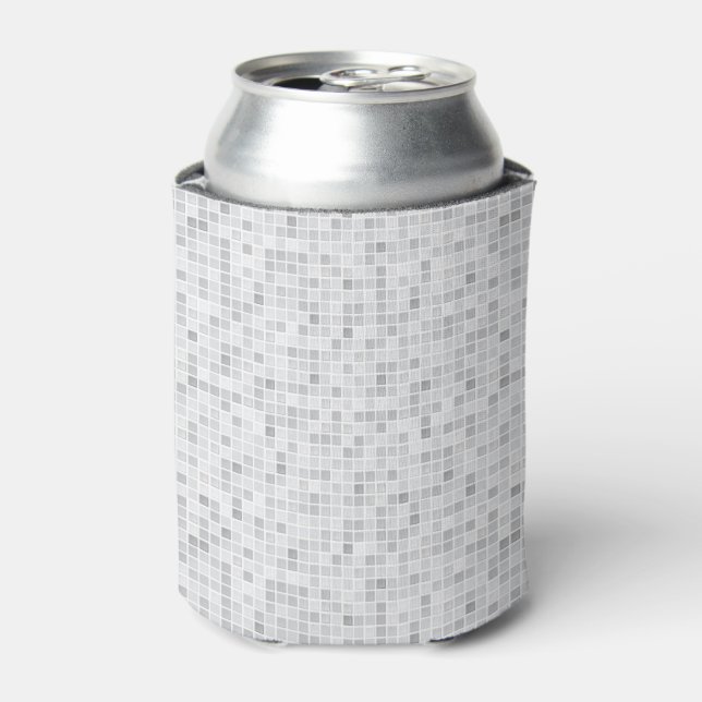 Enfriador De Latas Patrón de mosaicos grises (Lata Anverso)