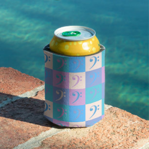 Enfriador De Latas Patrón de música de clave de fa pastel