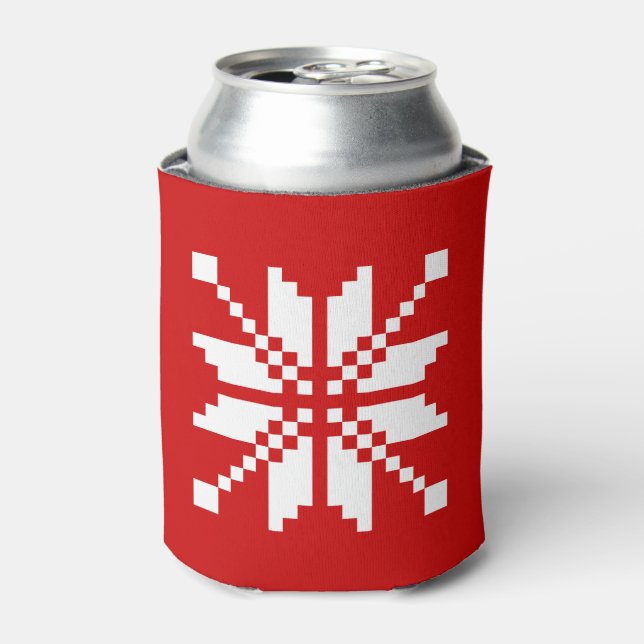 Enfriador De Latas Patrón de Navidades de copos de nieve de Navidad (Lata Anverso)