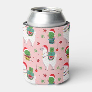 Enfriador De Latas Patrón de Navidades Llamas y Cacti