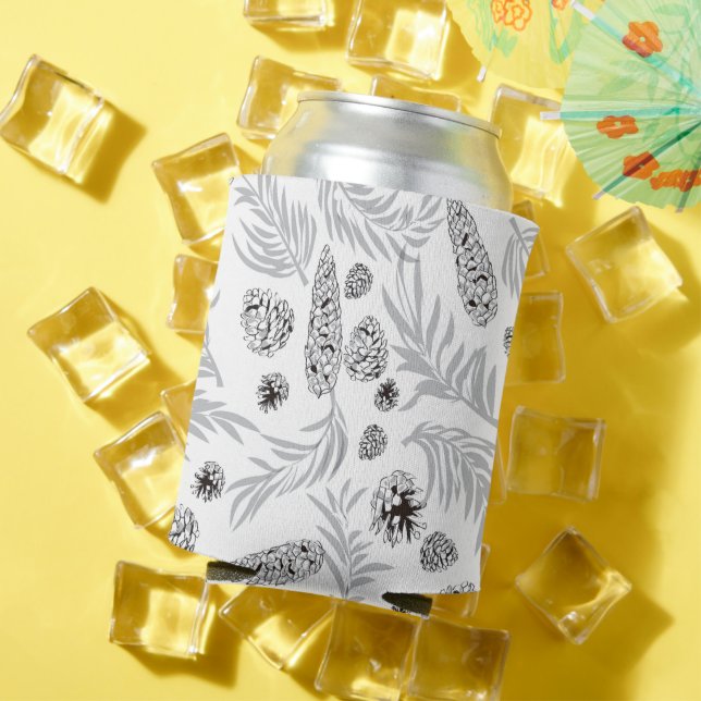 Enfriador De Latas Patrón de navidades, Nieve de pino 7 (Verano in situ)