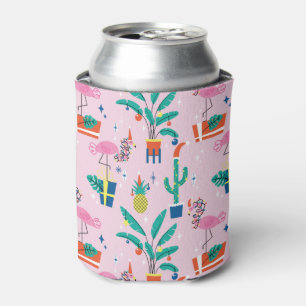 Enfriador De Latas Patrón de Navidades tropicales festivos