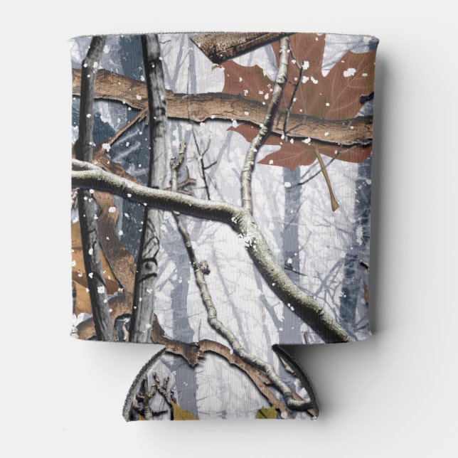 Enfriador De Latas Patrón de nieve de camuflaje de caza 3 (Anverso)