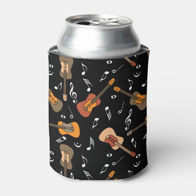 Enfriador De Latas Patrón de notas de música guitarra (Lata Anverso)